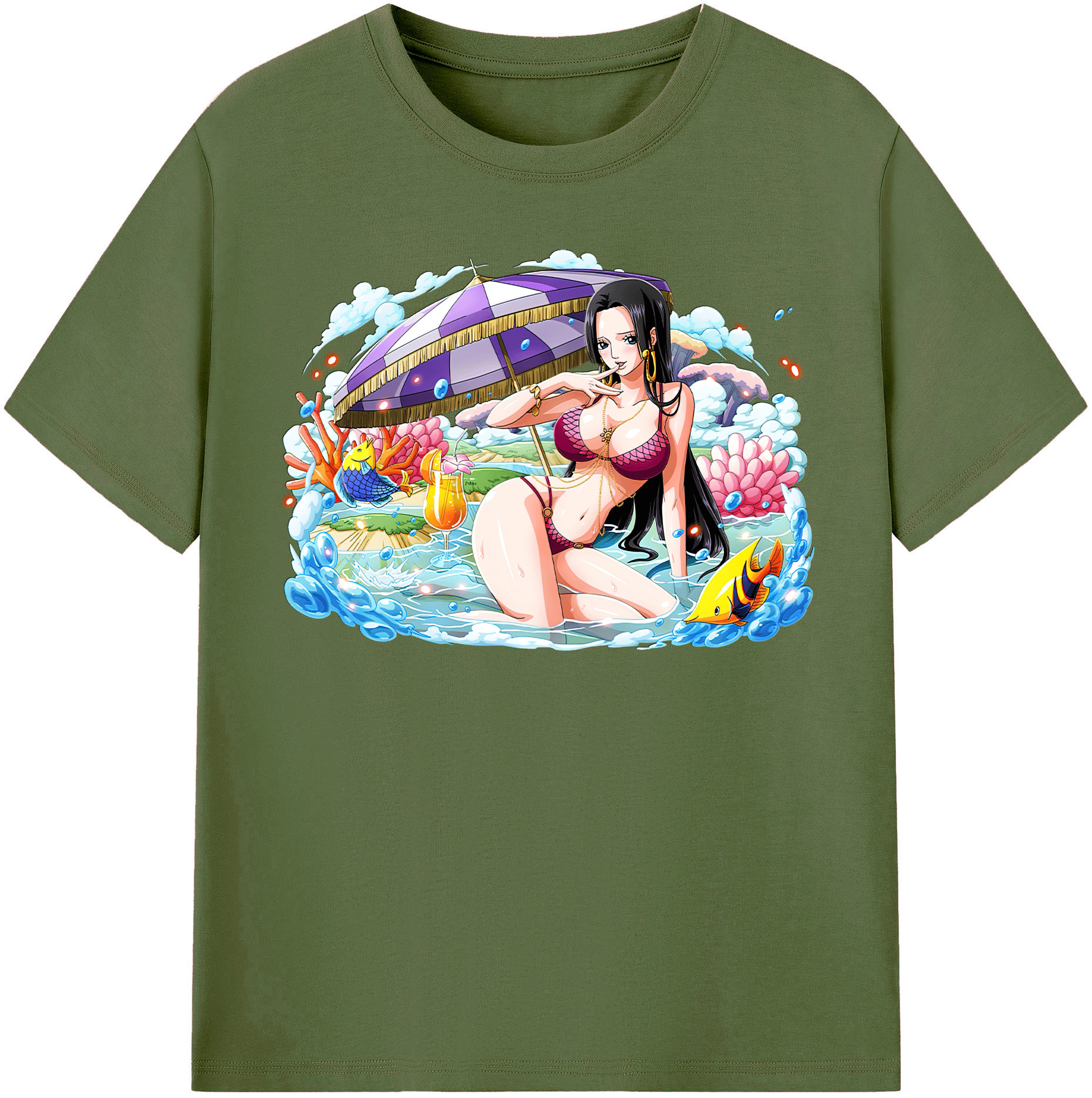 ワンピース ボア・ハンコック ONE PIECE Boa·Hancock 綿100％半袖Tシャツ（フロントプリント）
